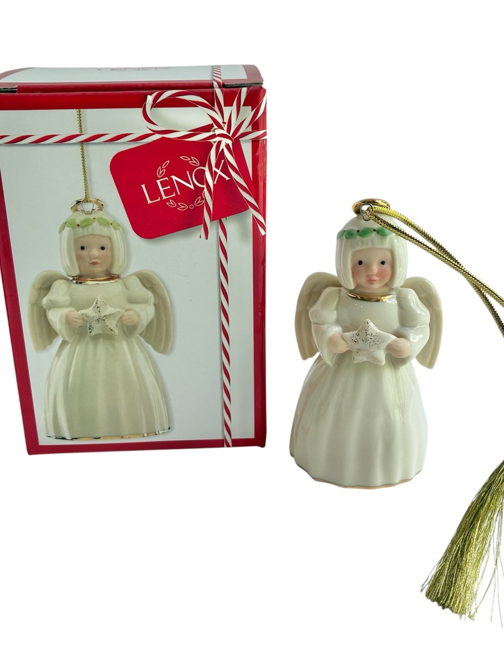 Lenox Holiday Cheer Angel Christmas Ornament Ceramic 3.5"